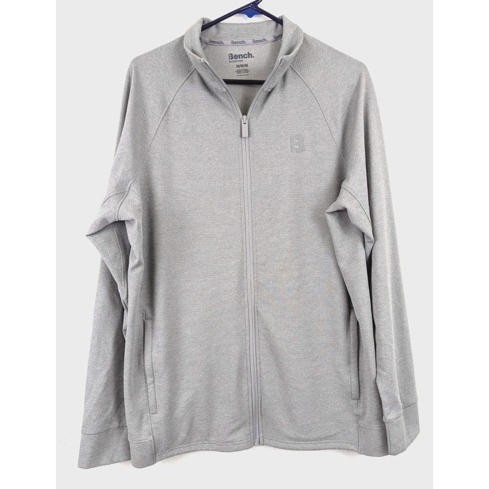 Bench Urbanwear sz M Jacket moisture wicking full zip gray ls stretchy 4629